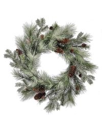 Glitter Pine with Cone Wreath, 26"