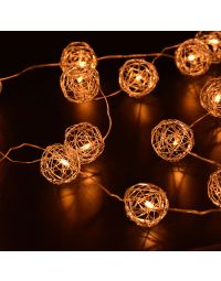 Holiday Bright Lights Copper Spheres with Micro Warm White 40 Lights Copper Wire 13FT
