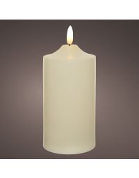 Lumineo LED Wick Chruch Candle Plastic, Cream, Warm White