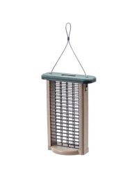 Birds Choice, Suet Feeder for Two Cakes in Taupe & Green Recycled Plastic