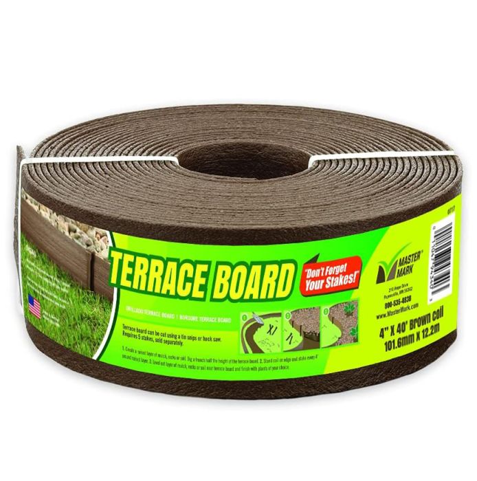 Master Mark Plastics® 40' Brown Terrace Board Landscape Edging Master Mark Plastics® 40' Brown Terrace Board Landscape Edging