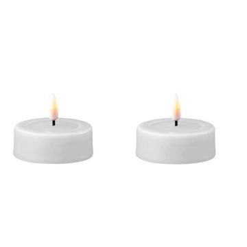 Deluxe HomeArt Jumbo Tealights LED White 2pk