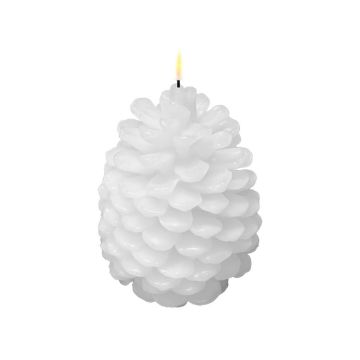 Deluxe HomeArt Pine Cone Candle LED White 8"