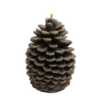 Deluxe HomeArt Pine Cone Candle LED Brown 8"