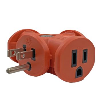 Adapter, Ace Grounded 3 outlets, Red