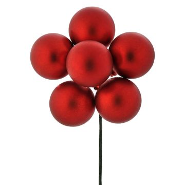 Ornamental Balls, Matte Stemball Bunch Red
