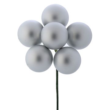 Ornamental Balls, Matte Stemball Bunch Silver