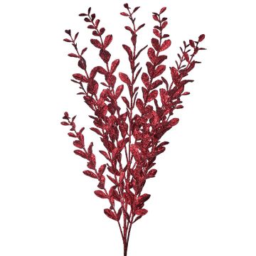 Boxwood Glitter & Sequin Spray Burgundy