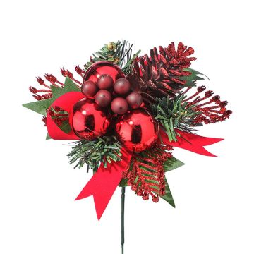 Ball, Berry, Ribbon & Cone Red