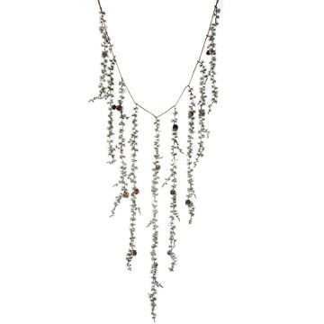 Pine, Ming Pine Frosted with Pine Cones Dripping Garland, 65 in