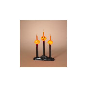 GERSON Candelabra with Pumpkin Bubble Lights