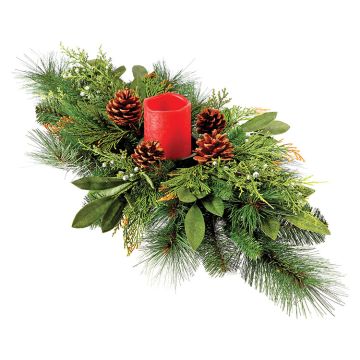Juniper, Cedar & Pine Centerpiece with Candle Holder