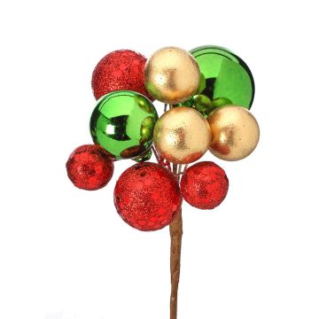 Sequin & Ball Mix Red Green & Gold