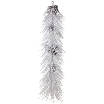 Pine, Long Needle with Snow and Pinecones Garland, 48"