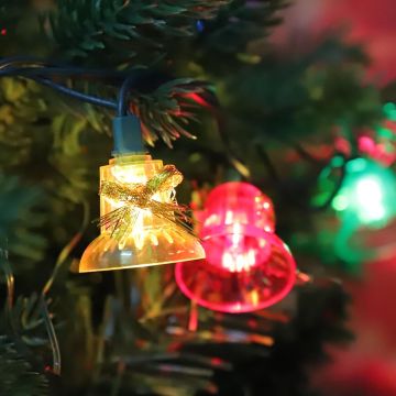 Lamphome Christmas Musical Bell String Light, 30 Lights
