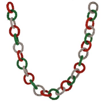 Tinsel Loop Red, Green & Silver Garland, 60"