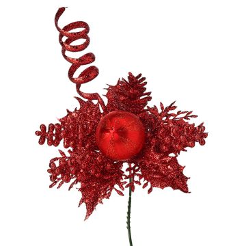 Silk Ball, Cone & Holly Red Pic