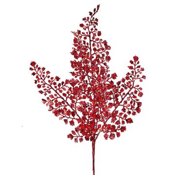 Maidenhair Glitter & Sequin Red Spray