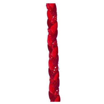 REGENCY Velvet Sequin Braided Rope Red Trim