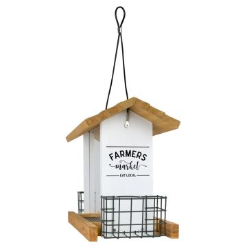 Wild Wings Farmhouse Hopper Feeder with Suet Cages, 3 Qt.