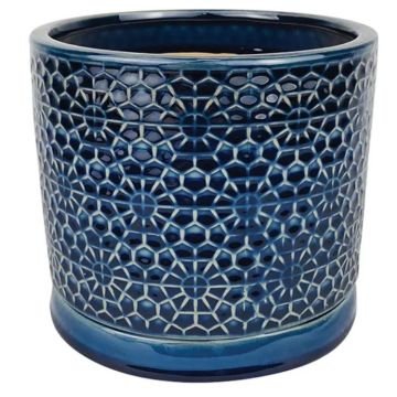 Border Concepts, Amelia Cylinder with Attached Saucer, Blue