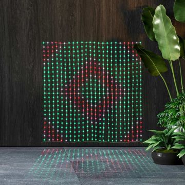 Holiday Bright Lights LED RGB Color-Changing Curtain 4x4FT