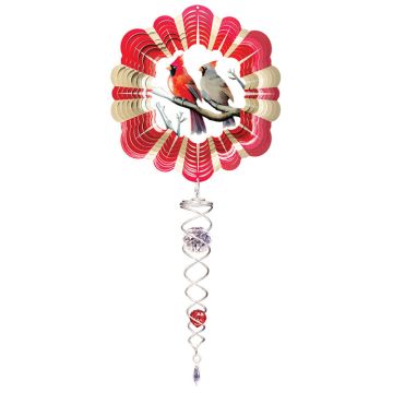 Spinfinity Design Mini Set Wind Spinner and Crystal Twister, Cardinals