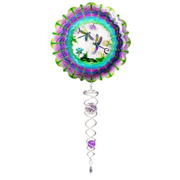 Spinfinity Design Mini Set Wind Spinner and Crystal Twister, 3D Dragonfly