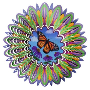 Spinfinity Design Animated Wind Spinner, Butterfly, 12"