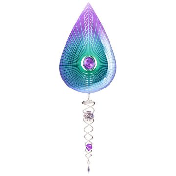 Spinfinity Design Mini Set Wind Spinner and Crystal Twister, Crystal Purple Teardrop