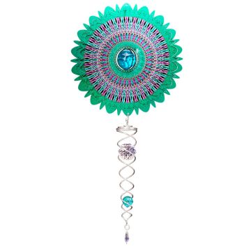 Spinfinity Design Mini Set Wind Spinner and Crystal Twister, Crystal Cosmic Mandala