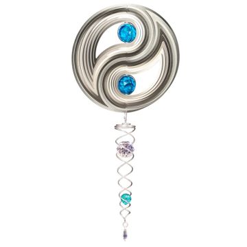 Spinfinity Design Mini Set Wind Spinner and Crystal Twister, Crystal Yin Yang