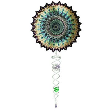 Spinfinity Design Mini Set Wind Spinner and Crystal Twister, Earth Mandala