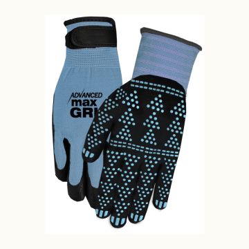 Midwest Quality Gloves Advanced Max Grip Nylon/Spandex Black/Blue Gloves, Small