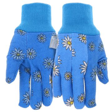 mud® Essential Knit Wrist PVC Dotted Palm Jersey Glove Daisy Blue