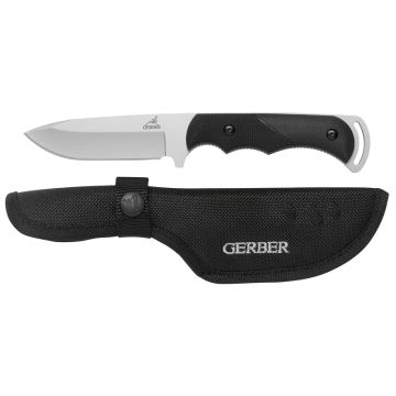 Gerber Freeman High Carbon Stainless Steel Fixed Blade Knife, Black