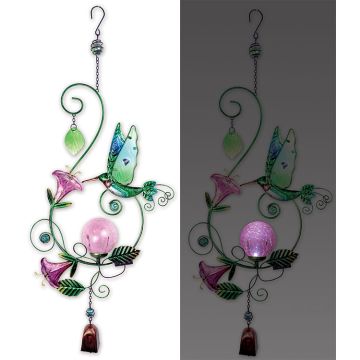 Sunset Vista Designs, Solar Garden's Hummingbird Solar Hanging Buddy