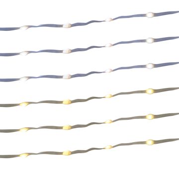 Holiday Bright Lights Connectable Ribbon Light Set 200 light count LED Color Changing from Warm White to Pure White