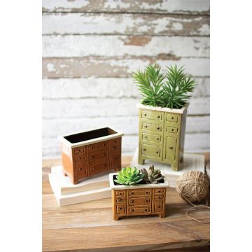 Kalalou Ceramic Chest Planters