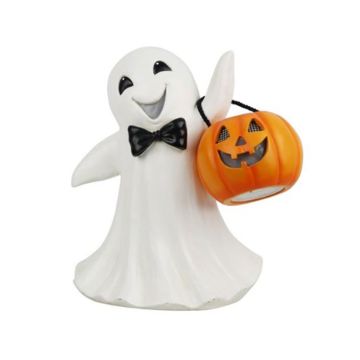 Luxe Light Décor Ghost waving with Jack O Lantern, LCD Eyes, Battery Operated