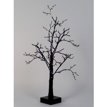 Luxe Light Décor Black Branch Tree, Purple LED Lights, 23.6" Tall
