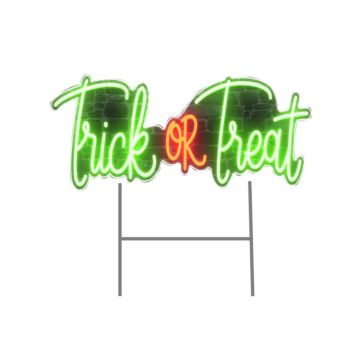 Luxe Light Décor Trick Or Treat Light Yard Sign, 26" 