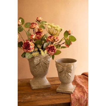 Kalalou Concrete Urns with Bow Detail