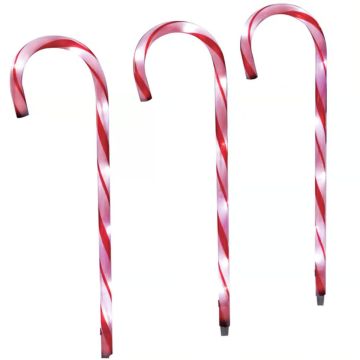 LED Celebrations Candy Cane Path Lights Warm White 27IN 3 Canes
