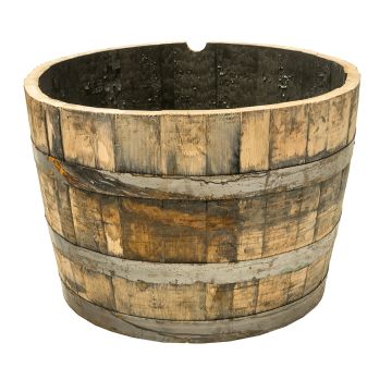 Real Wood, Wine/Whiskey Half Barrel, 26"