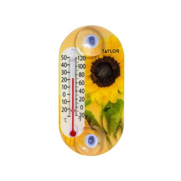 4" Sunflower Thermometer with Suction Cup