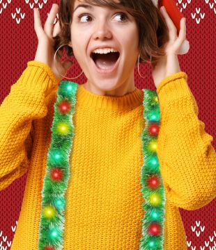 Uncle Bob’s Tacky Tinsel Light-Up Suspenders, 1 set