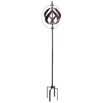 Evergreen 85.5"H Misting Wind Spinner, Copper Sphere