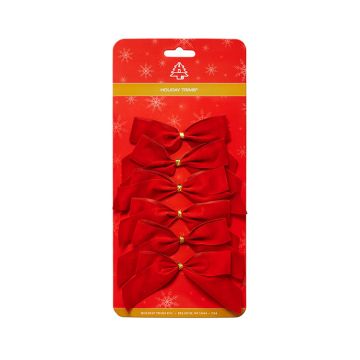 Red Velvet Bows 2 Loop, 6 Pack
