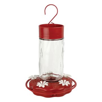 Nature’s Way Scarlet Swirl Glass Gravity Hummingbird Feeder 20 oz
